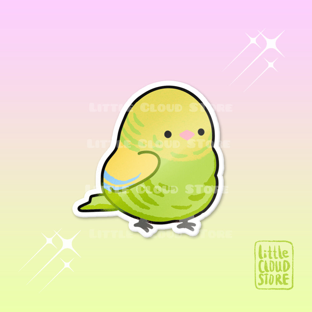 Green Budgie Vinyl Sticker