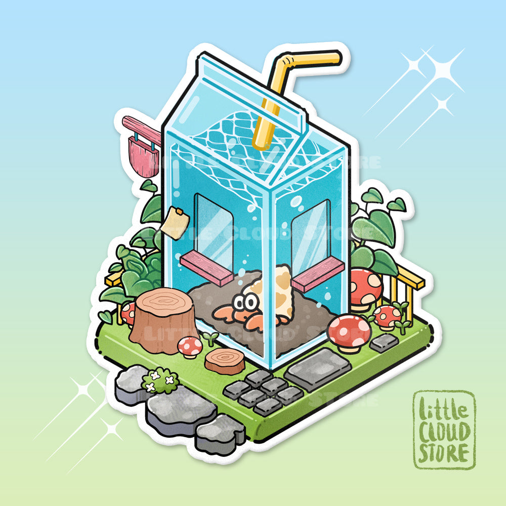 Hermit Crab House Vinyl Sticker