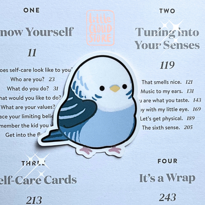 Blue Budgie Vinyl Sticker