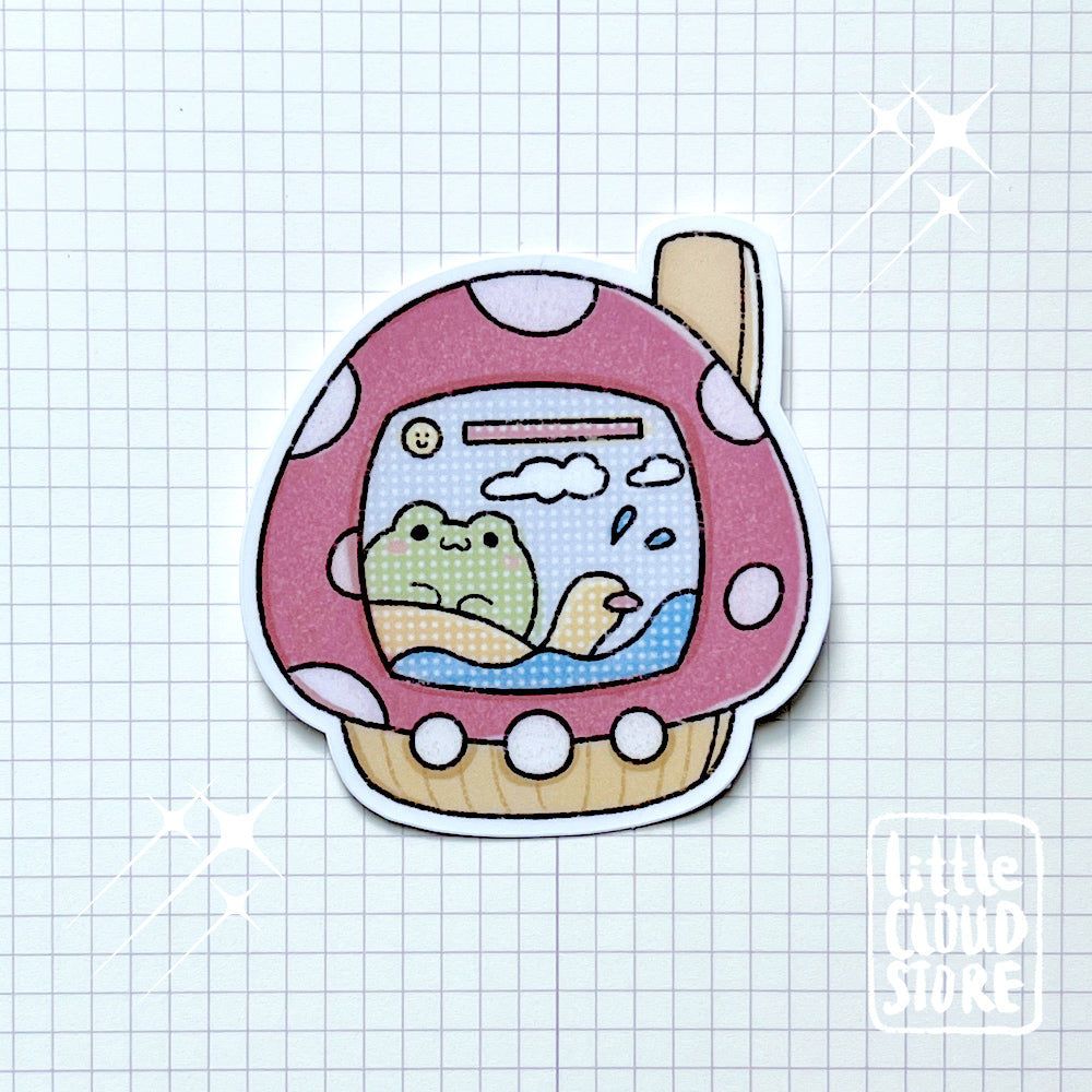 Funshine Frog Tamagotchi Vinyl Sticker