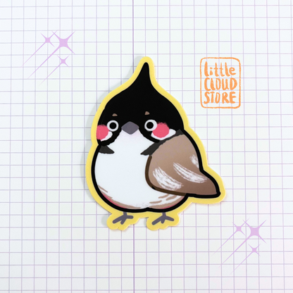 Red whiskered bulbul Vinyl Sticker